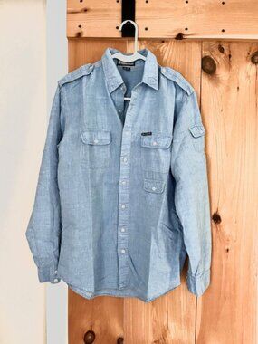 Vintage 90's Chambray Safari Shirt